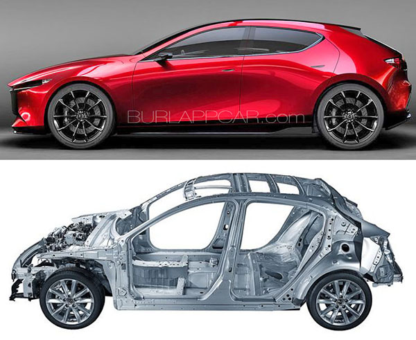  Concepto de Mazda Kai vs.  2019 Mazda 3 - BurlappCar