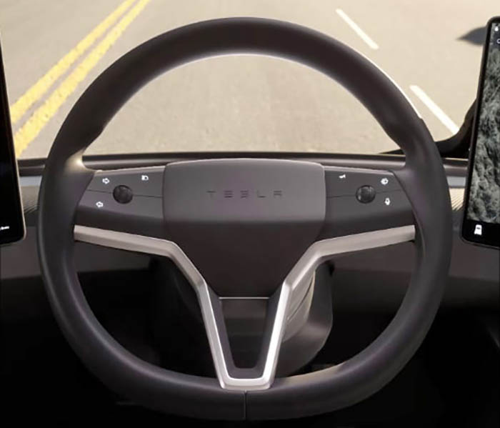 2023 Tesla Model 3,Y new steering wheel... BurlappCar