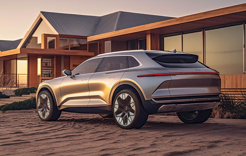 2025 Ford EV SUV. BurlappCar